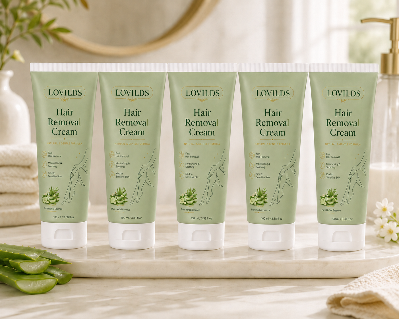 LAST DAY - BUY 1 GET 1 FREE Natural Gentle Hair Removal Cream | For Women & Men, Sensitive Skin