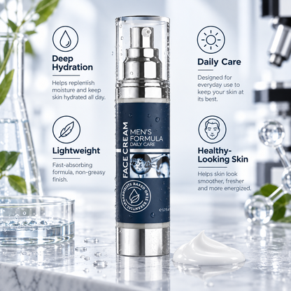 6-in-1 Men’s Anti-Aging Face Cream – Hydrating Daily Moisturizer for Wrinkles, Fine Lines & Dark Spots, Firming Facial Cream for Smoother, Younger-Looking Skin