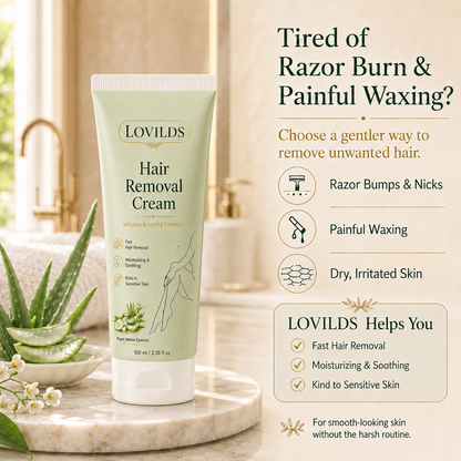 LAST DAY - BUY 1 GET 1 FREE Natural Gentle Hair Removal Cream | For Women & Men, Sensitive Skin
