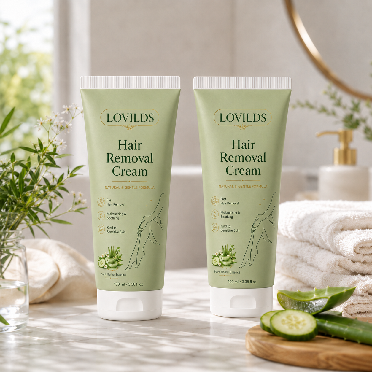 LAST DAY - BUY 1 GET 1 FREE Natural Gentle Hair Removal Cream | For Women & Men, Sensitive Skin