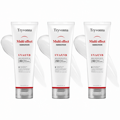 Tryvonna Multi-Effect Sunscreen SPF 50+ – Broad Spectrum UVA/UVB Protection, Water-Resistant, Vitamin E Infused