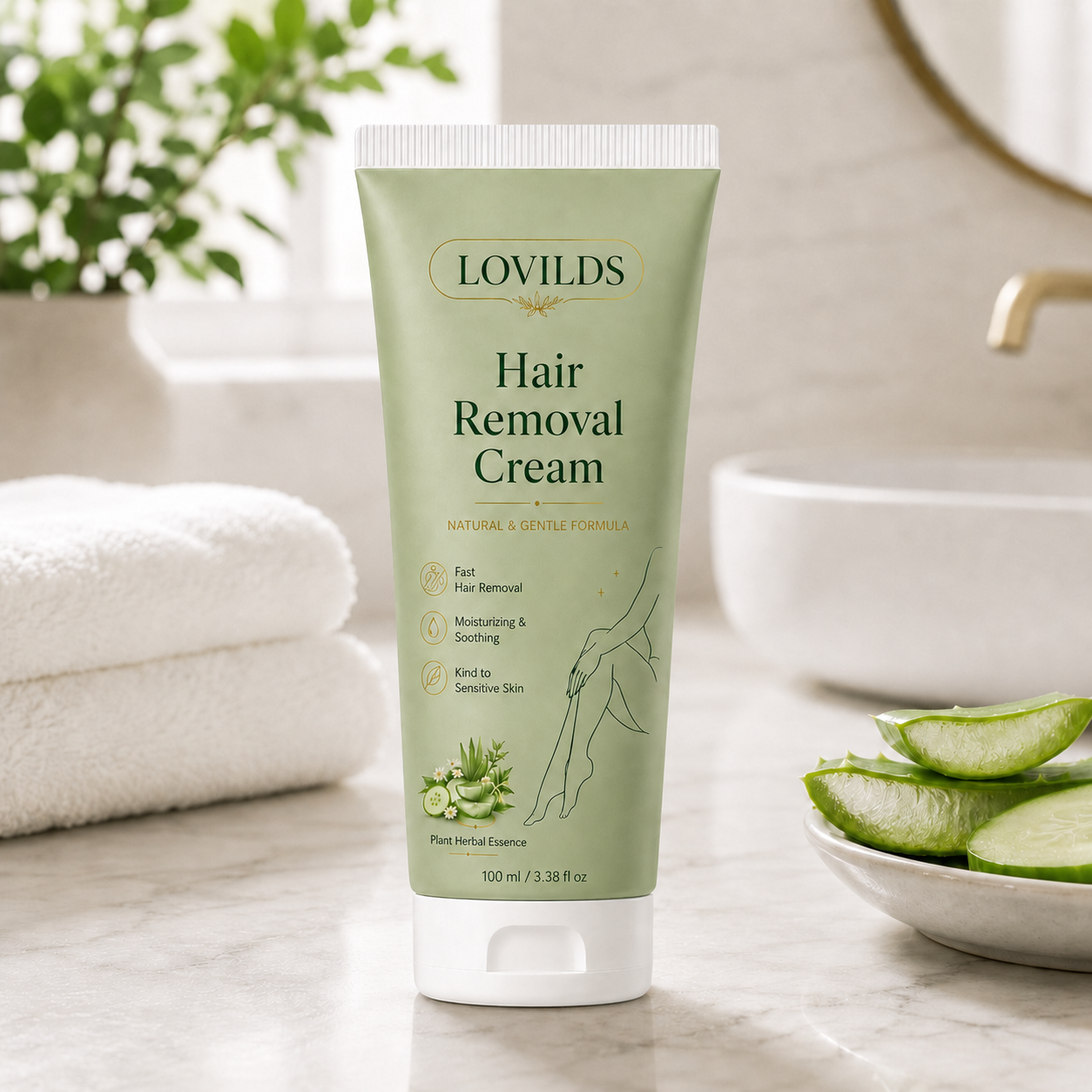 LAST DAY - BUY 1 GET 1 FREE Natural Gentle Hair Removal Cream | For Women & Men, Sensitive Skin