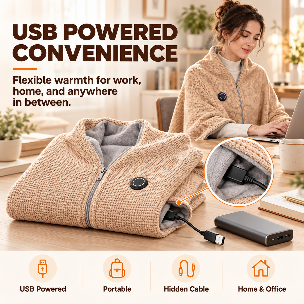 🔥 Christmas Sale — 50% OFF! ❄️ Stay Warm All Winter — Portable Electric Heated Blanket Shawl