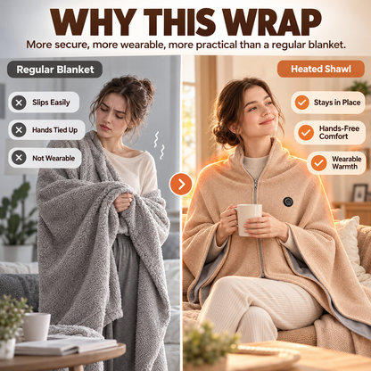 🔥 Christmas Sale — 50% OFF! ❄️ Stay Warm All Winter — Portable Electric Heated Blanket Shawl