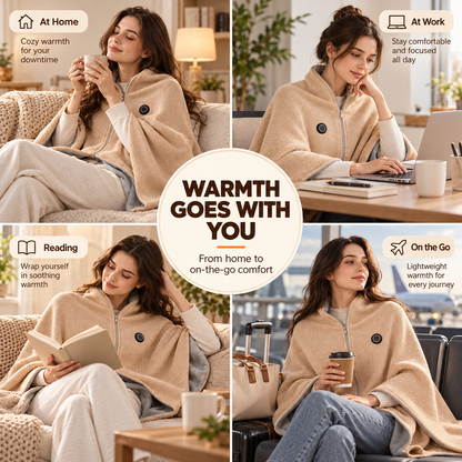 🔥 Christmas Sale — 50% OFF! ❄️ Stay Warm All Winter — Portable Electric Heated Blanket Shawl