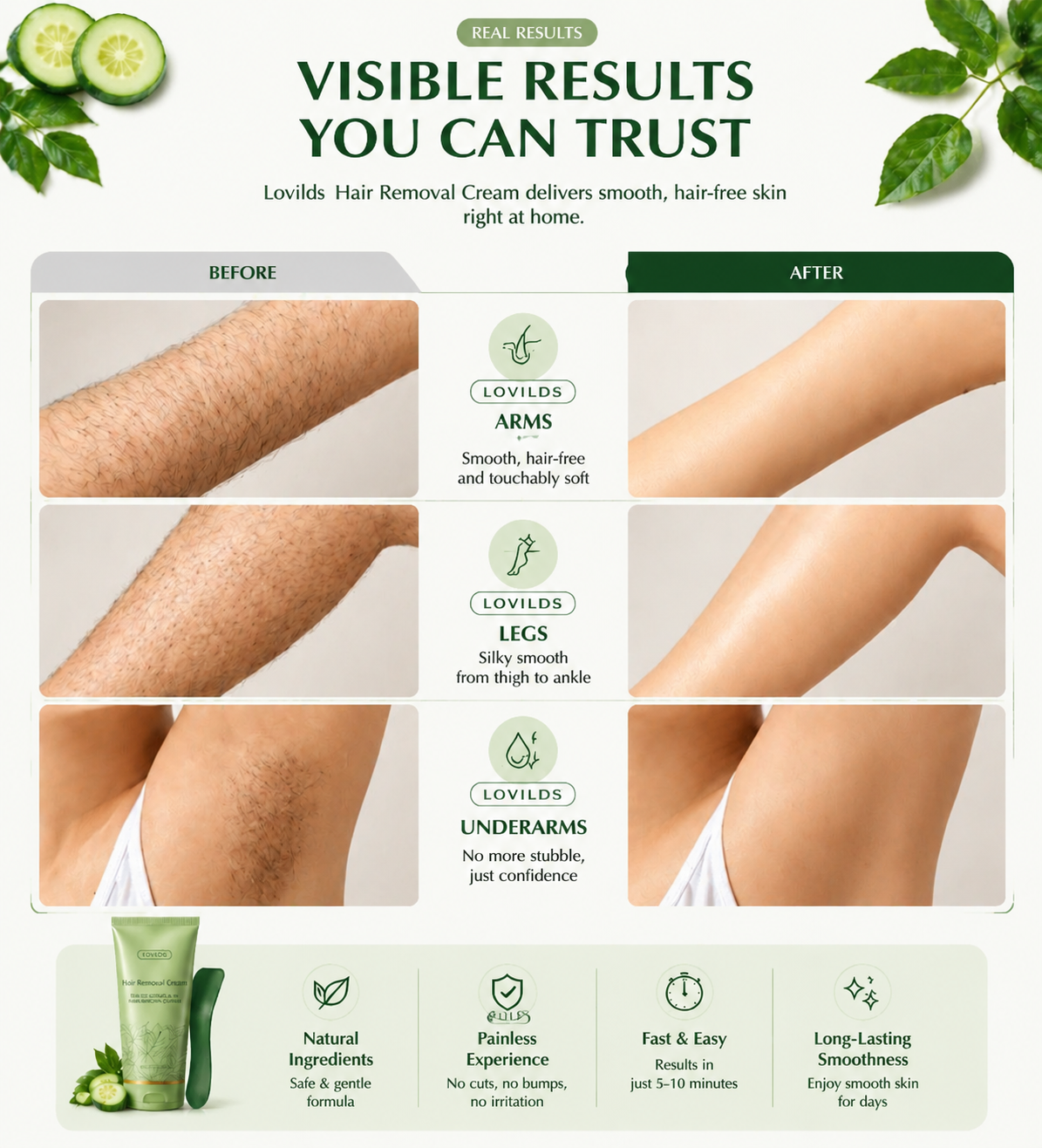 LOVILDS™ Hair Removal Cream for All Women & Men