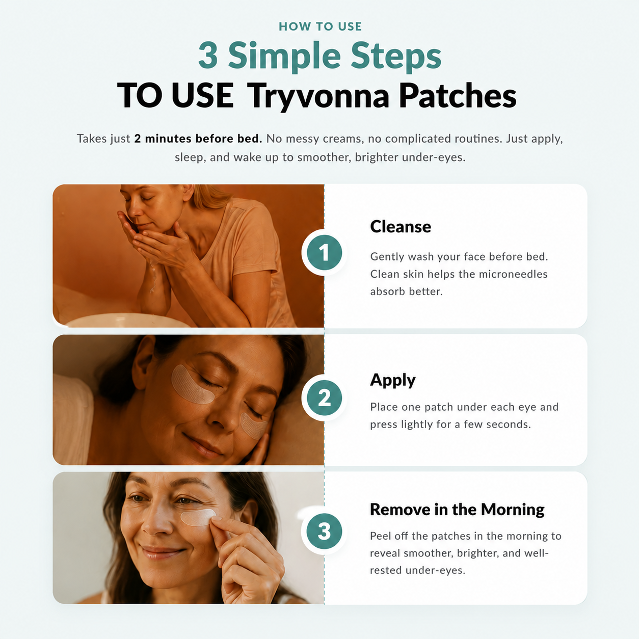 Tryvonna | Dissolving Microneedle Eye Patches