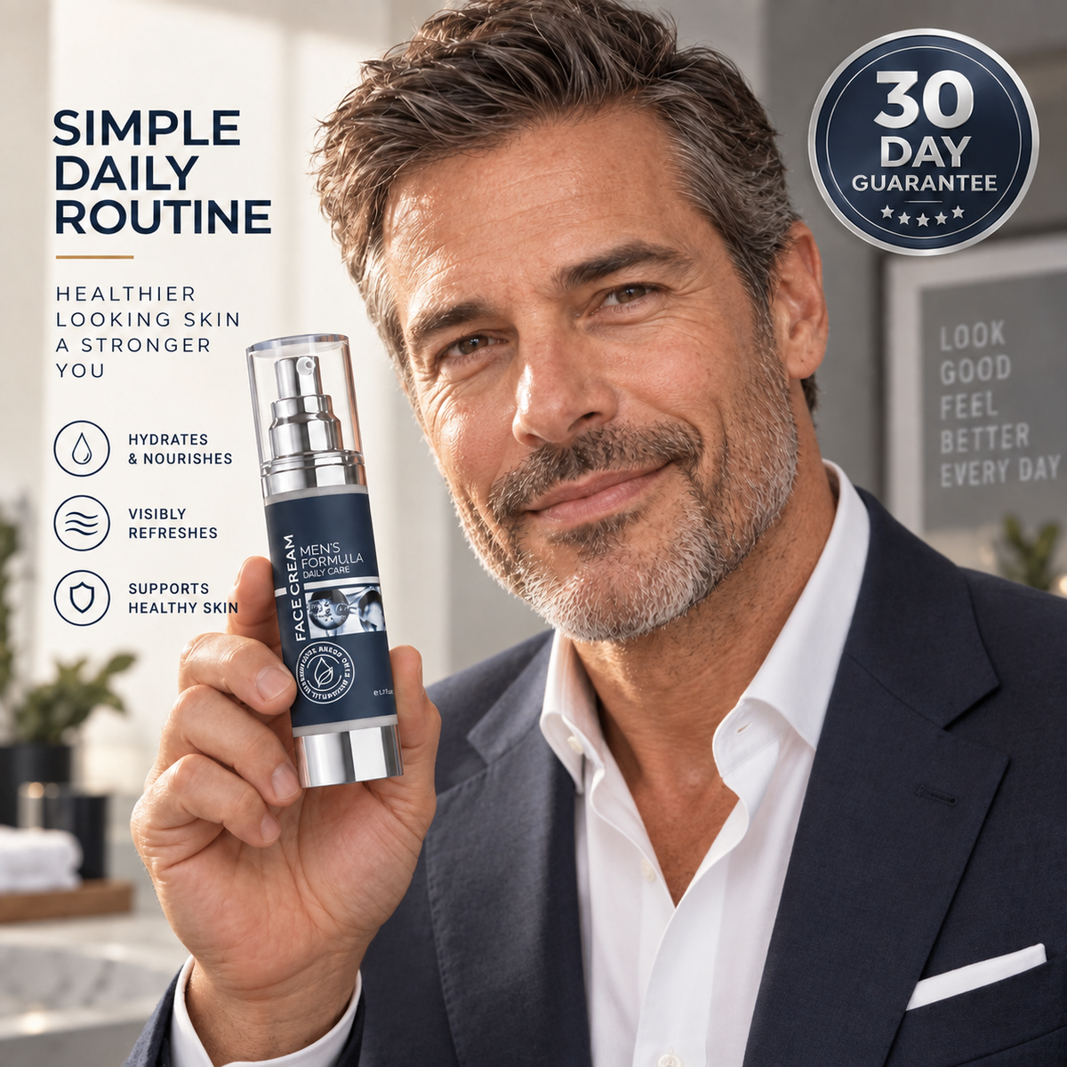 6-in-1 Men’s Anti-Aging Face Cream – Hydrating Daily Moisturizer for Wrinkles, Fine Lines & Dark Spots, Firming Facial Cream for Smoother, Younger-Looking Skin